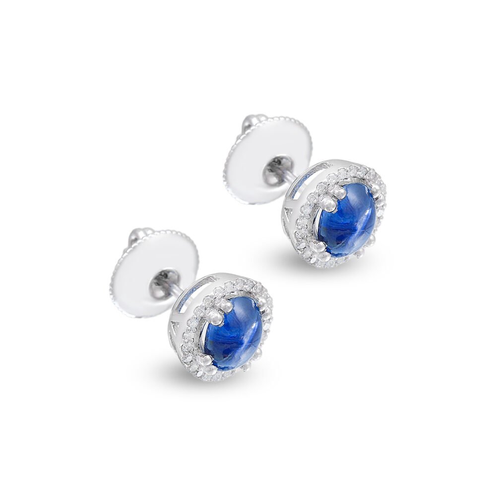 sapphire and diamond stud earrings