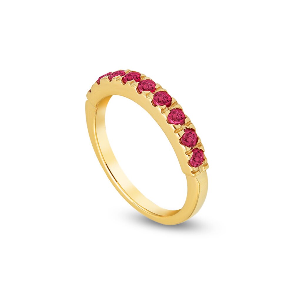 yellow gold ruby band