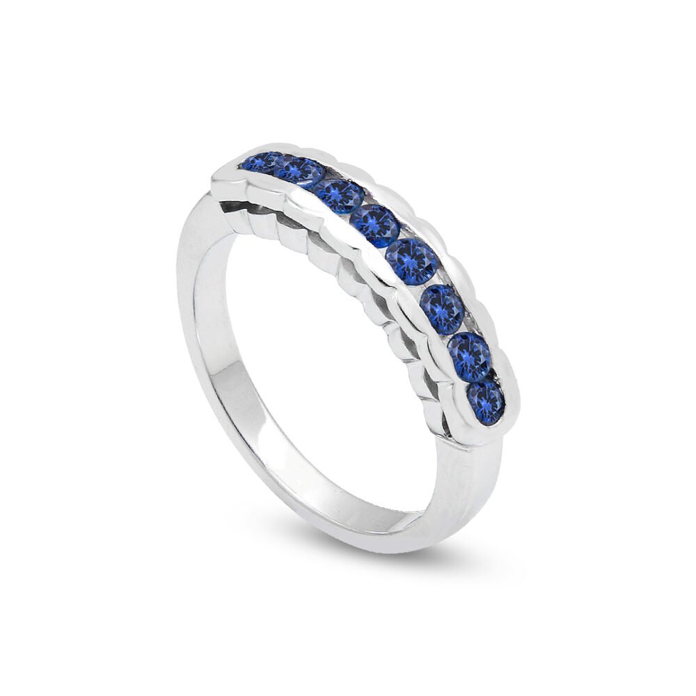 white gold sapphire band