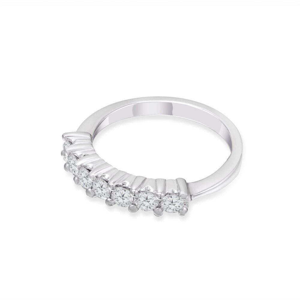 White Gold Diamond Band with Seven Brilliant-Cut Diamonds - Image 3