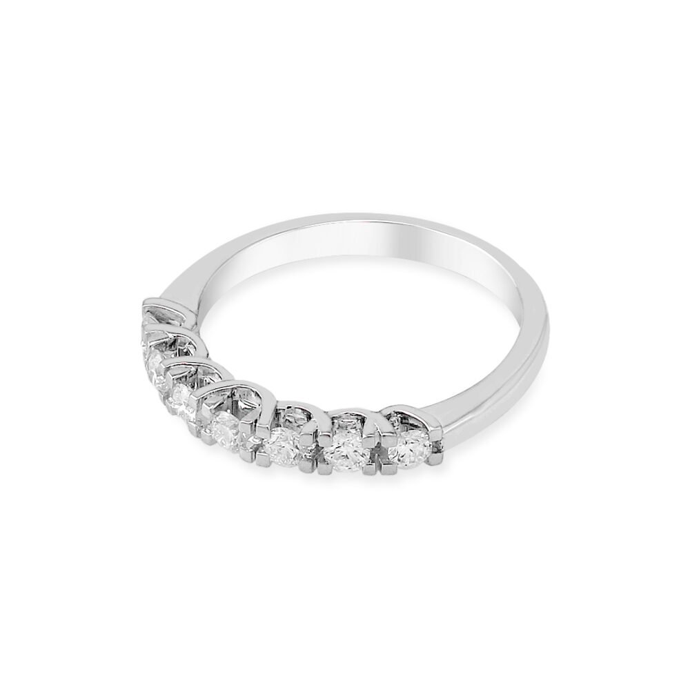 White Gold Diamond Band with Seven VS1-G Diamonds - Image 3