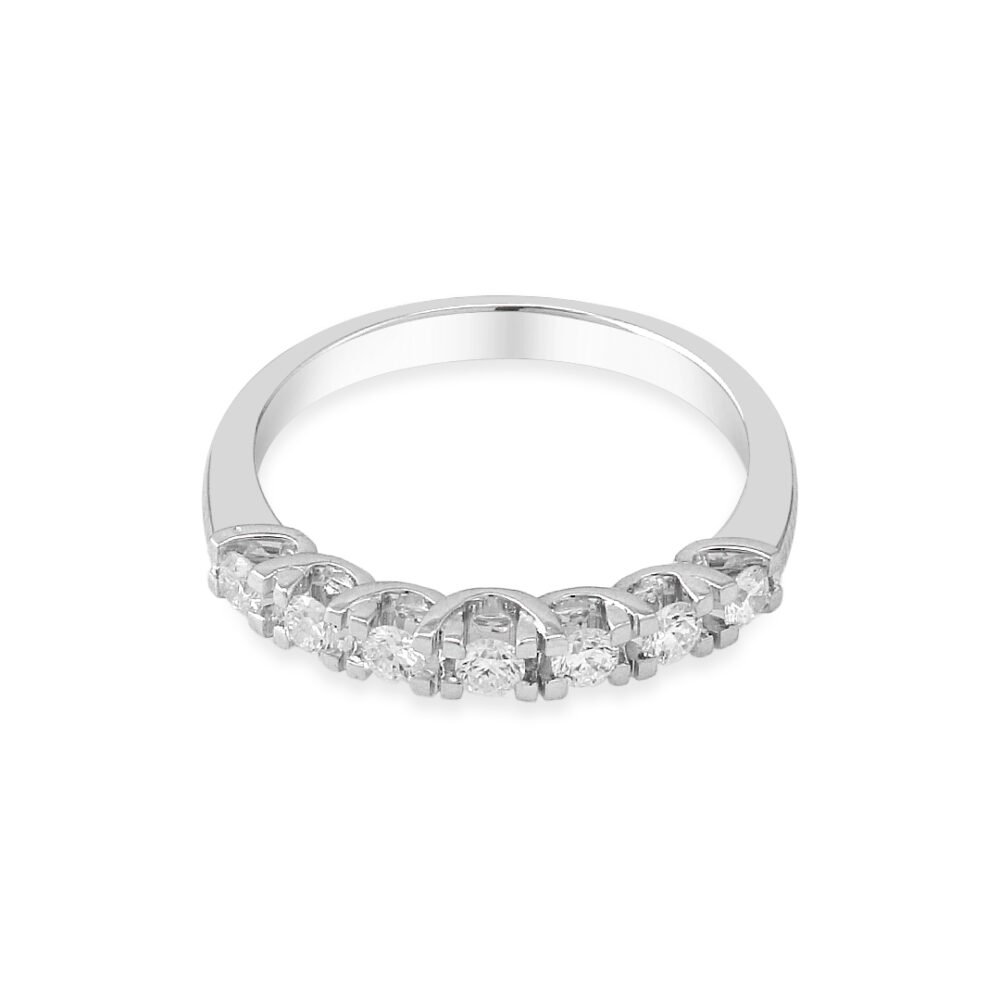 White Gold Diamond Band with Seven VS1-G Diamonds - Image 2
