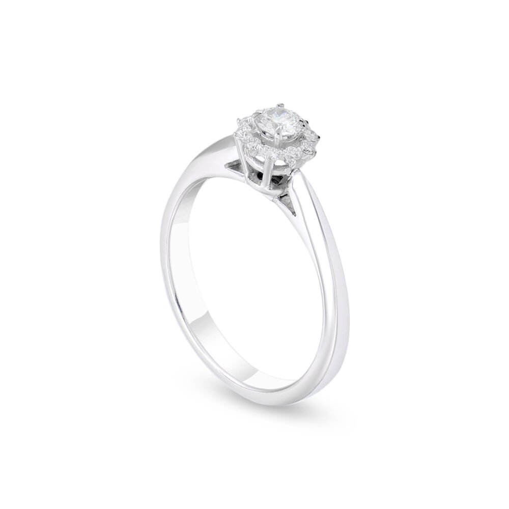 18k white gold solitaire ring