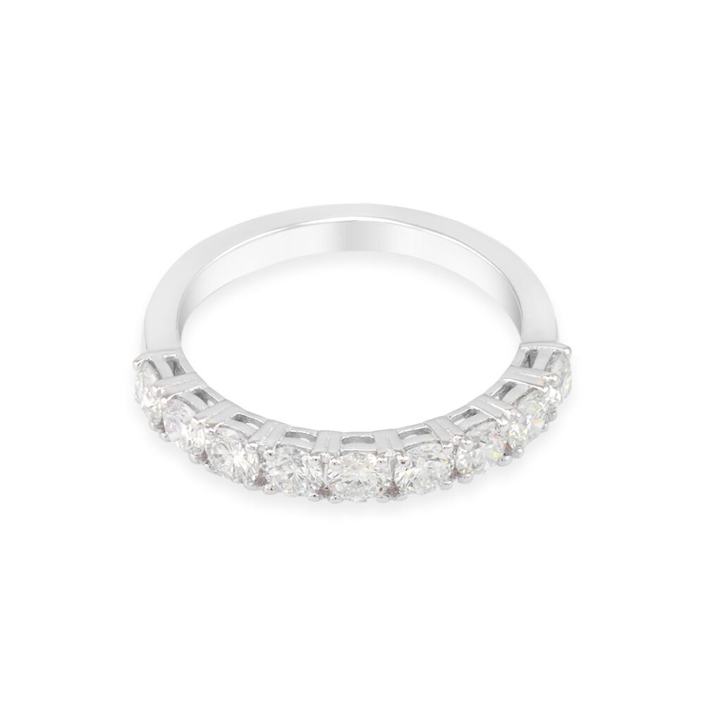 White Gold Nine-Diamond Band with 1.02 cts VS1-G Stones - Image 2