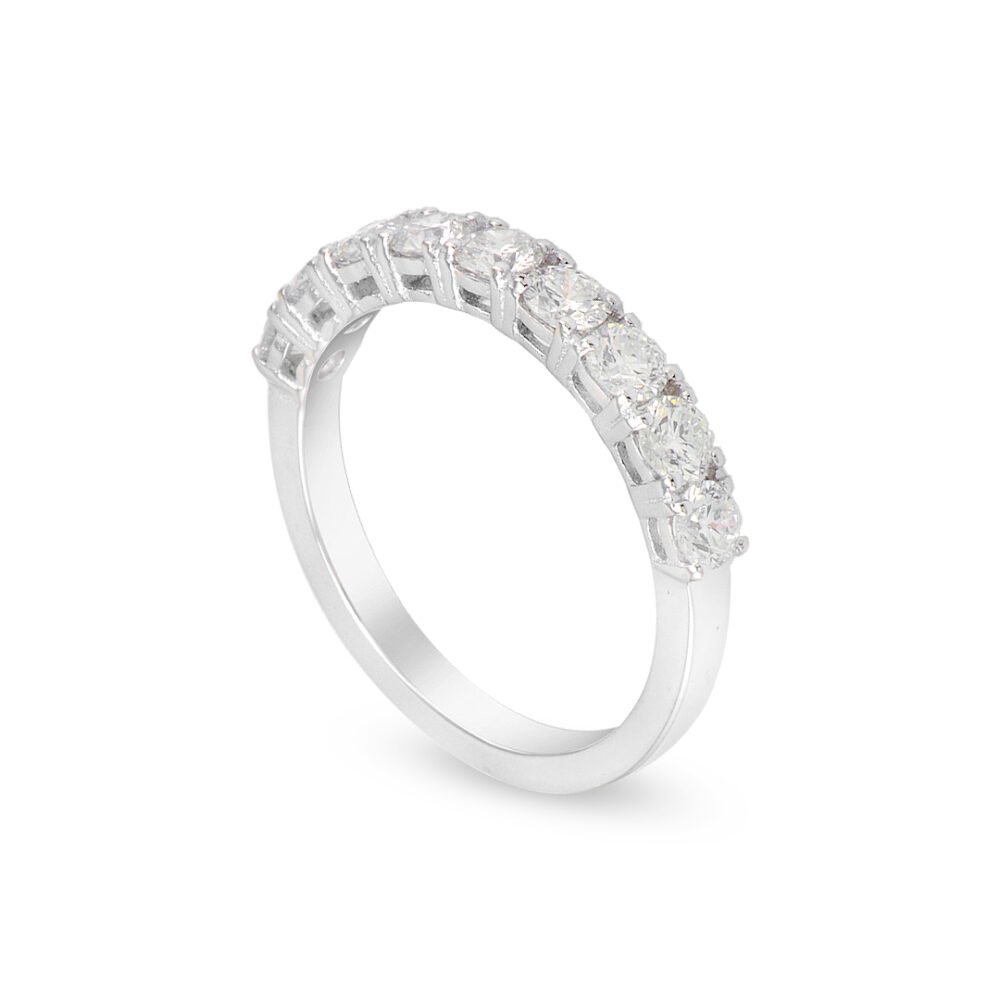 white gold nine-diamond band