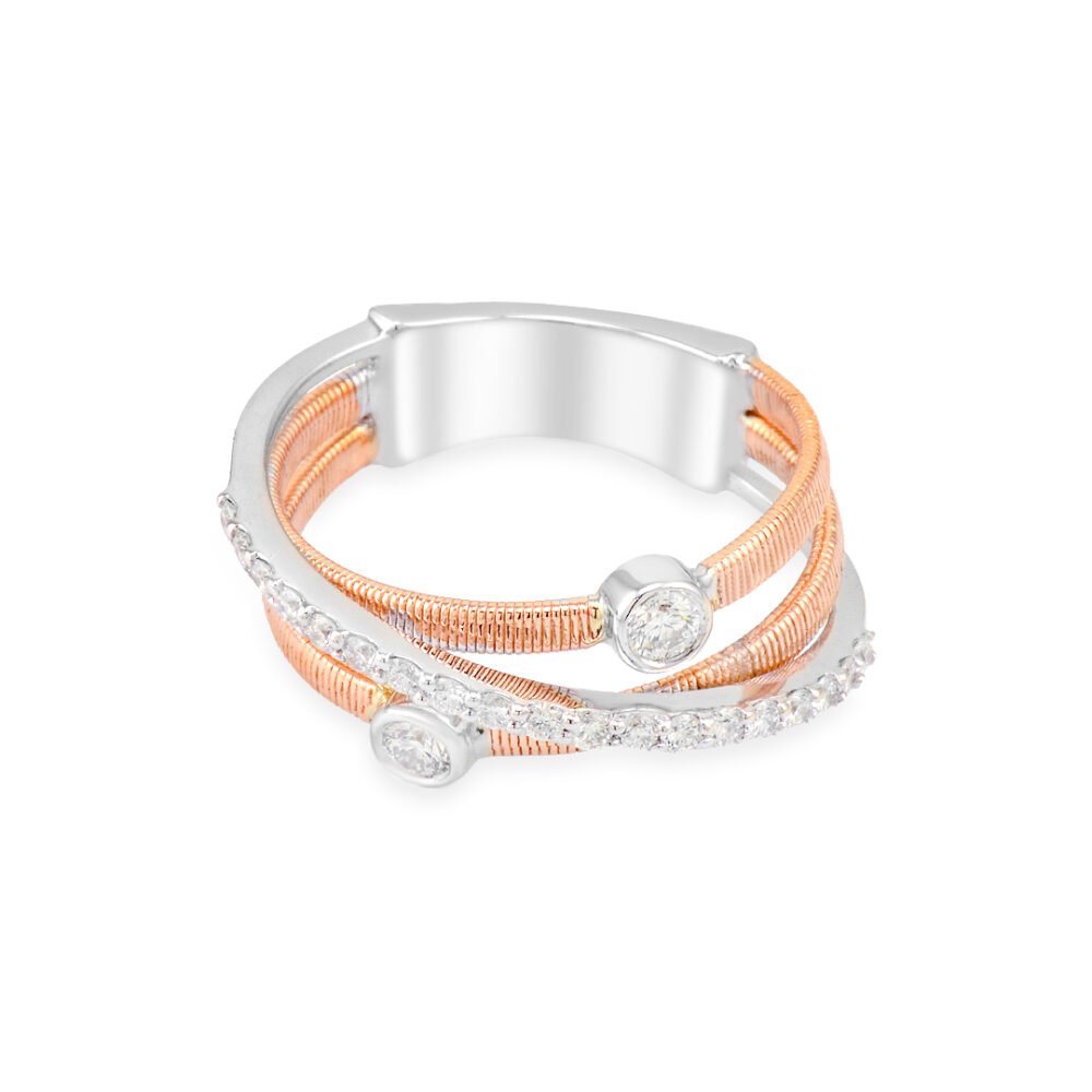 Rose and White Gold Diamond Ring with 0.34 cts Diamonds - Image 2