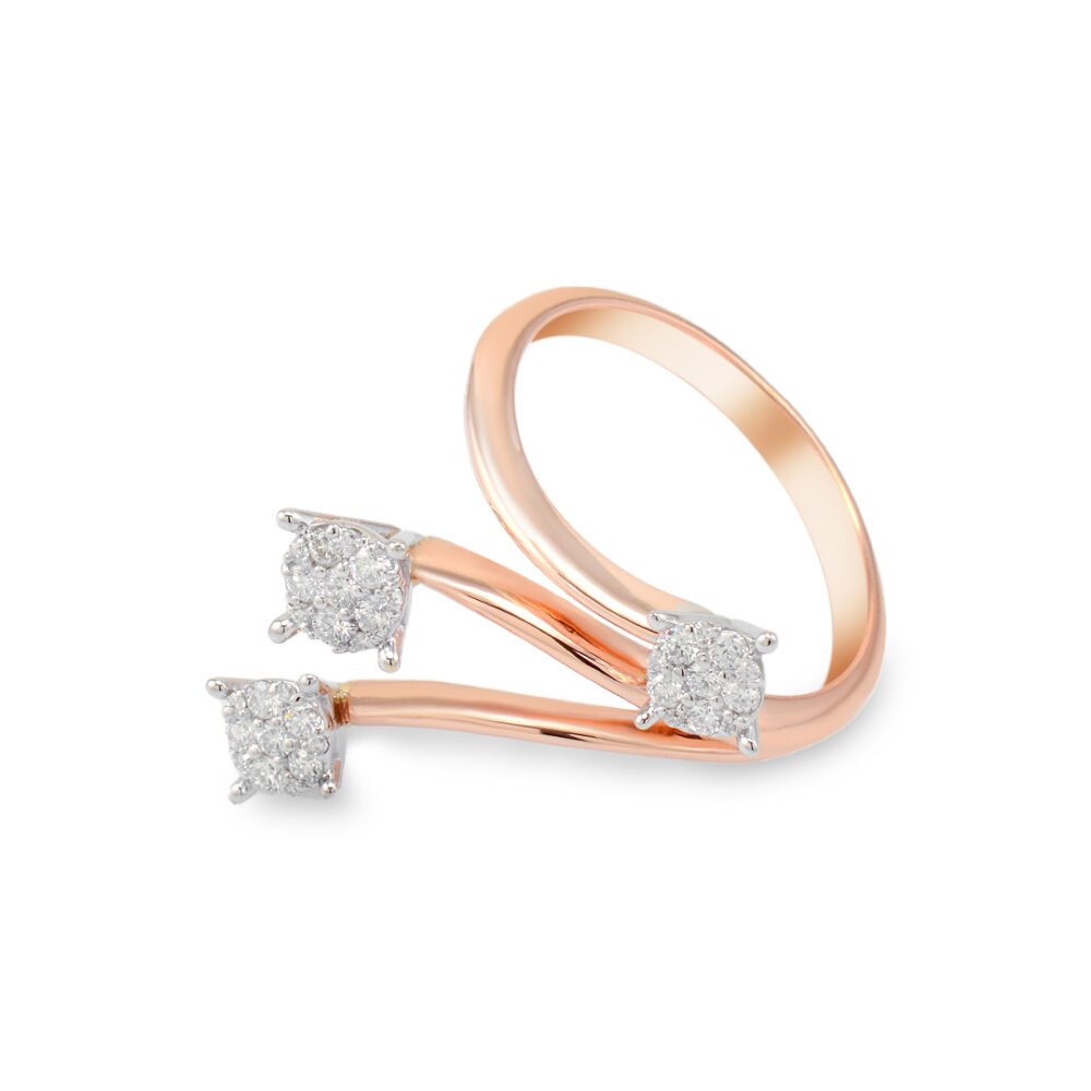 Rose and White Gold Ring with 33 Diamonds - Image 3