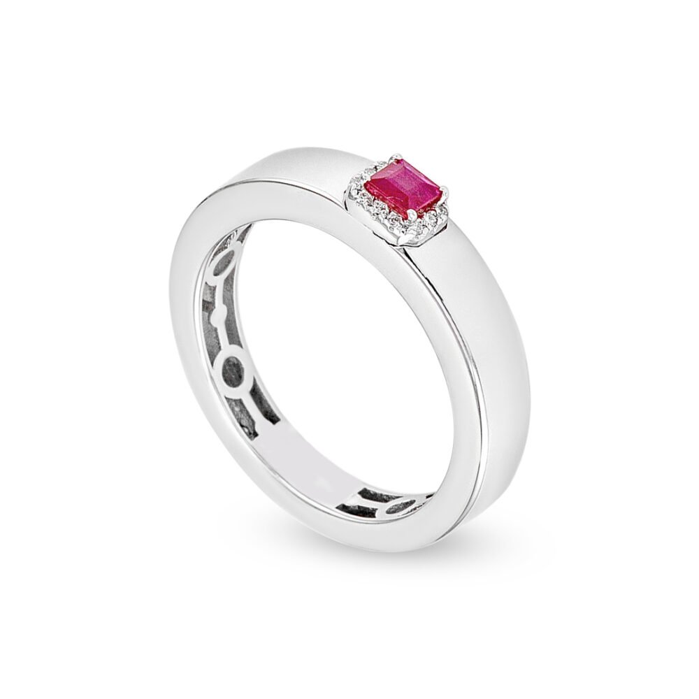 white gold ruby ring