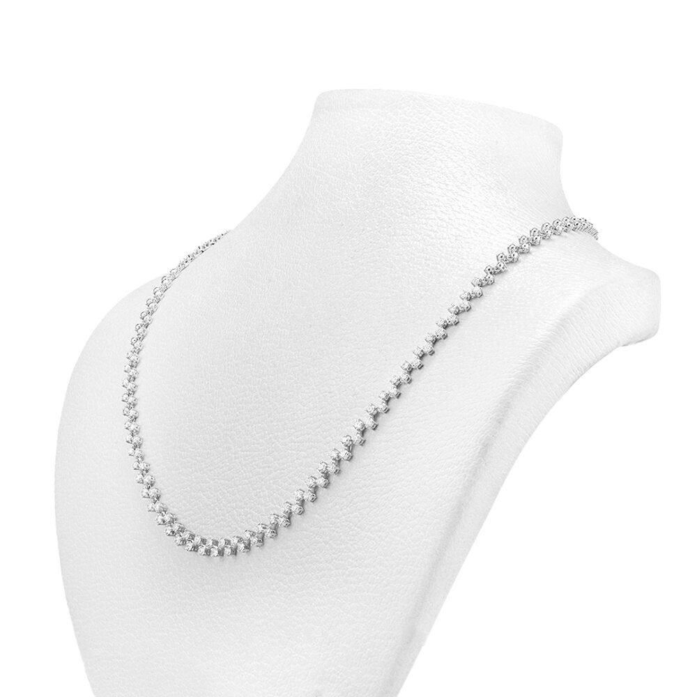 White Gold Diamond Necklace with 78 Stones - Image 3