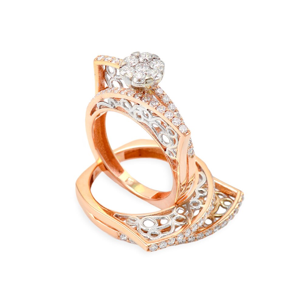 Rose and White Gold Diamond Bridal Set - Image 2