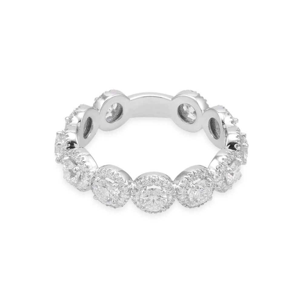 18k White Gold Diamond Band with 165 VS1-G Diamonds - Image 3
